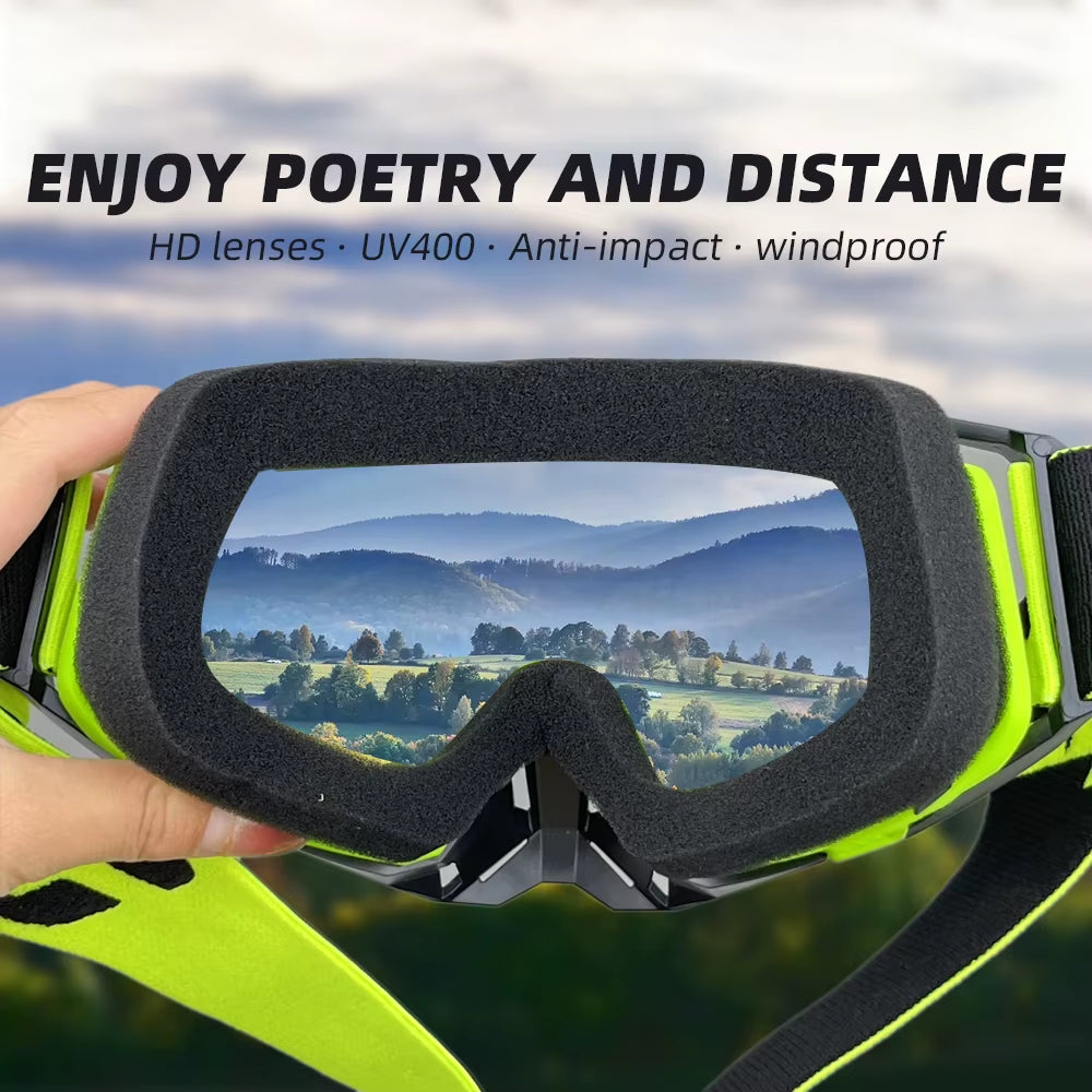 Hot 100 Motorcycle Goggles Cycling Glasses Outdoor Off-Road Ski Sport MX ATV Dirt Bike Racing Glasses Motocross Bicycle Goggles